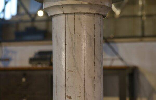 Neoclassical wooden column with marble-effect paint, early 20th century