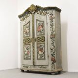 Painted Folk Art Bridal Cupboard