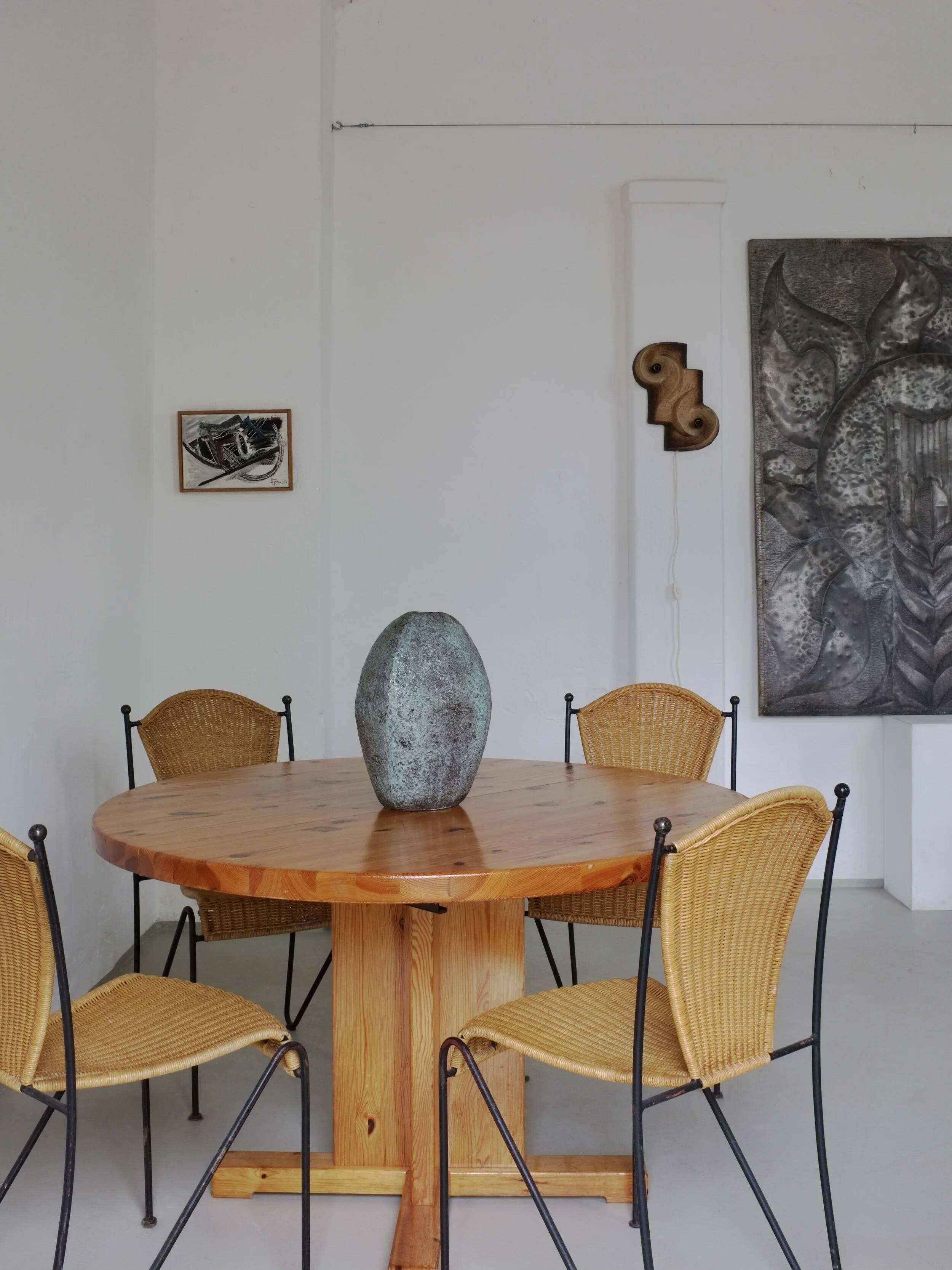 Table à manger extensible en pin massif | Scandinavie | Années 1970