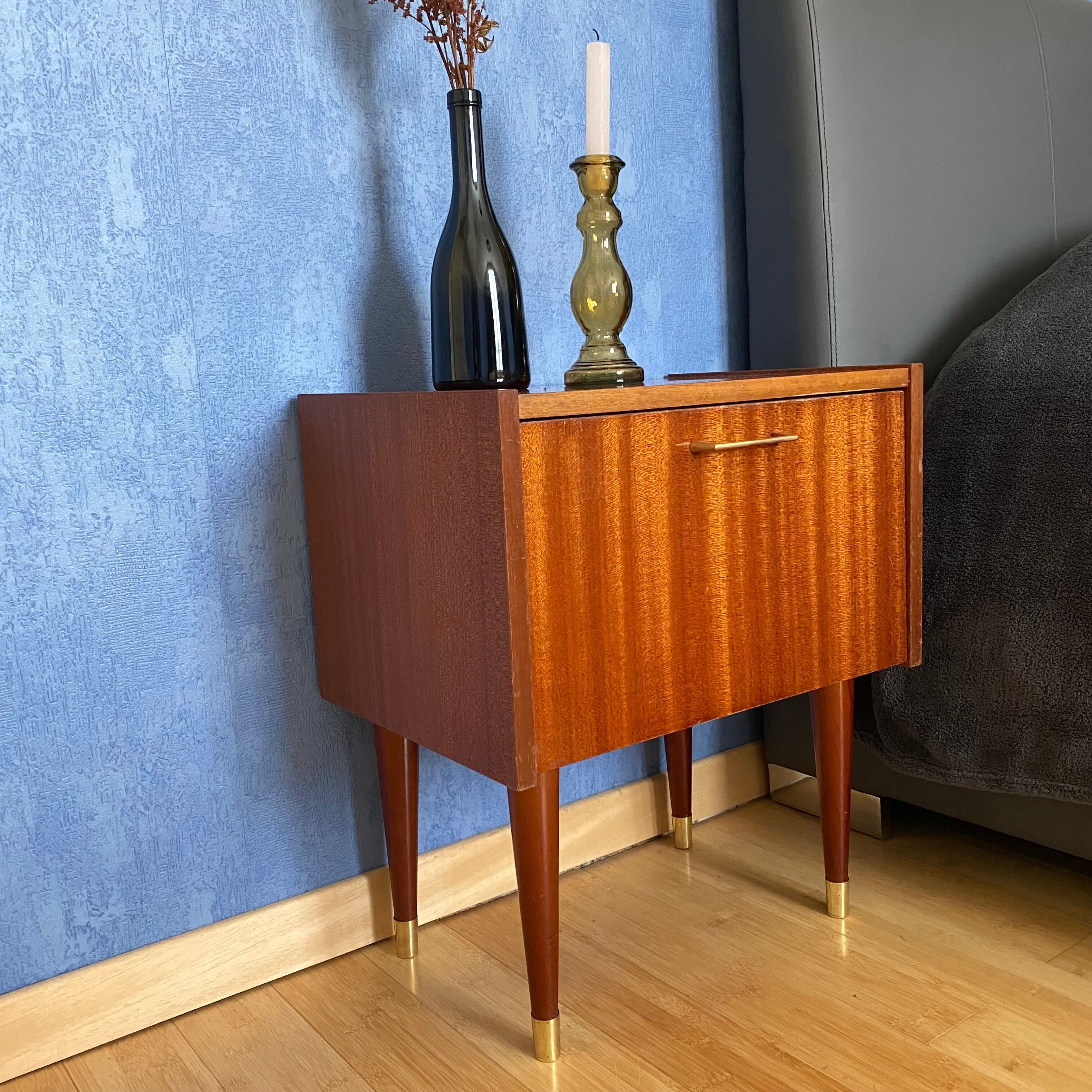 Vintage art deco bedside table, S.E.M.B. Registered model