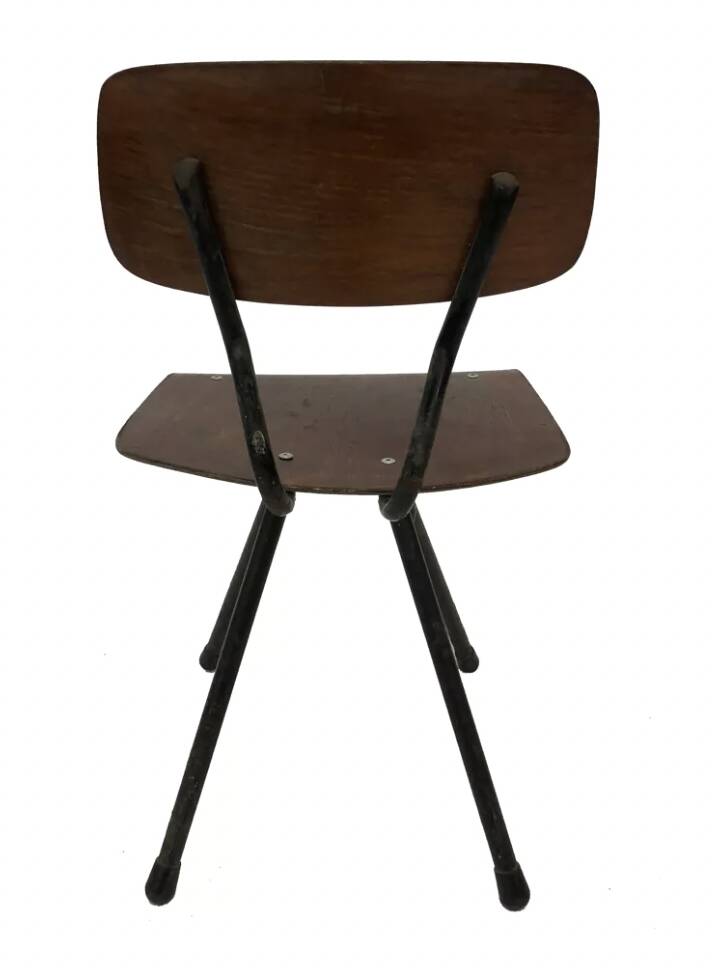 Vintage industrial child s chair, school chair, Dutch design