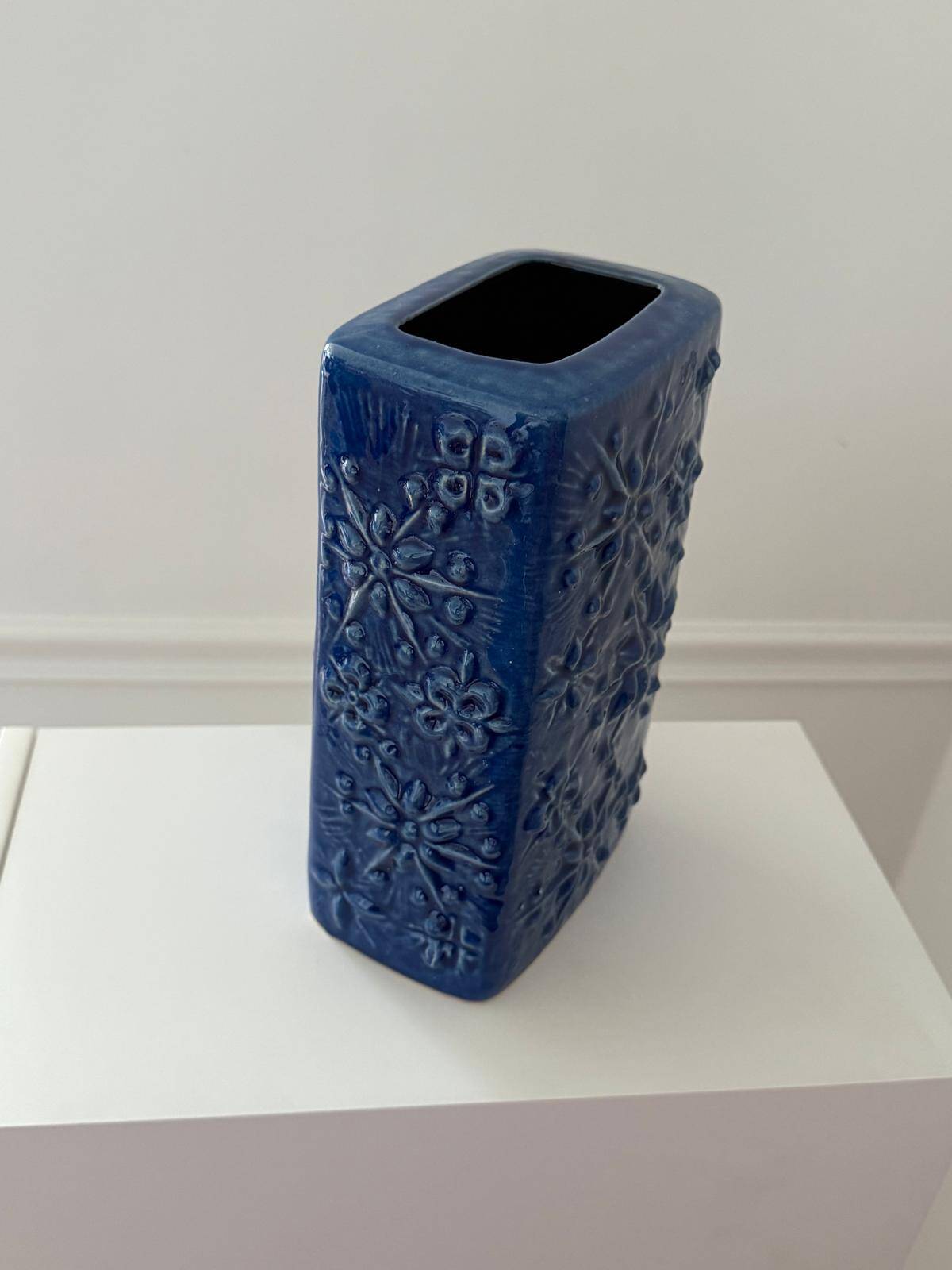 West Germany blue ceramic vase