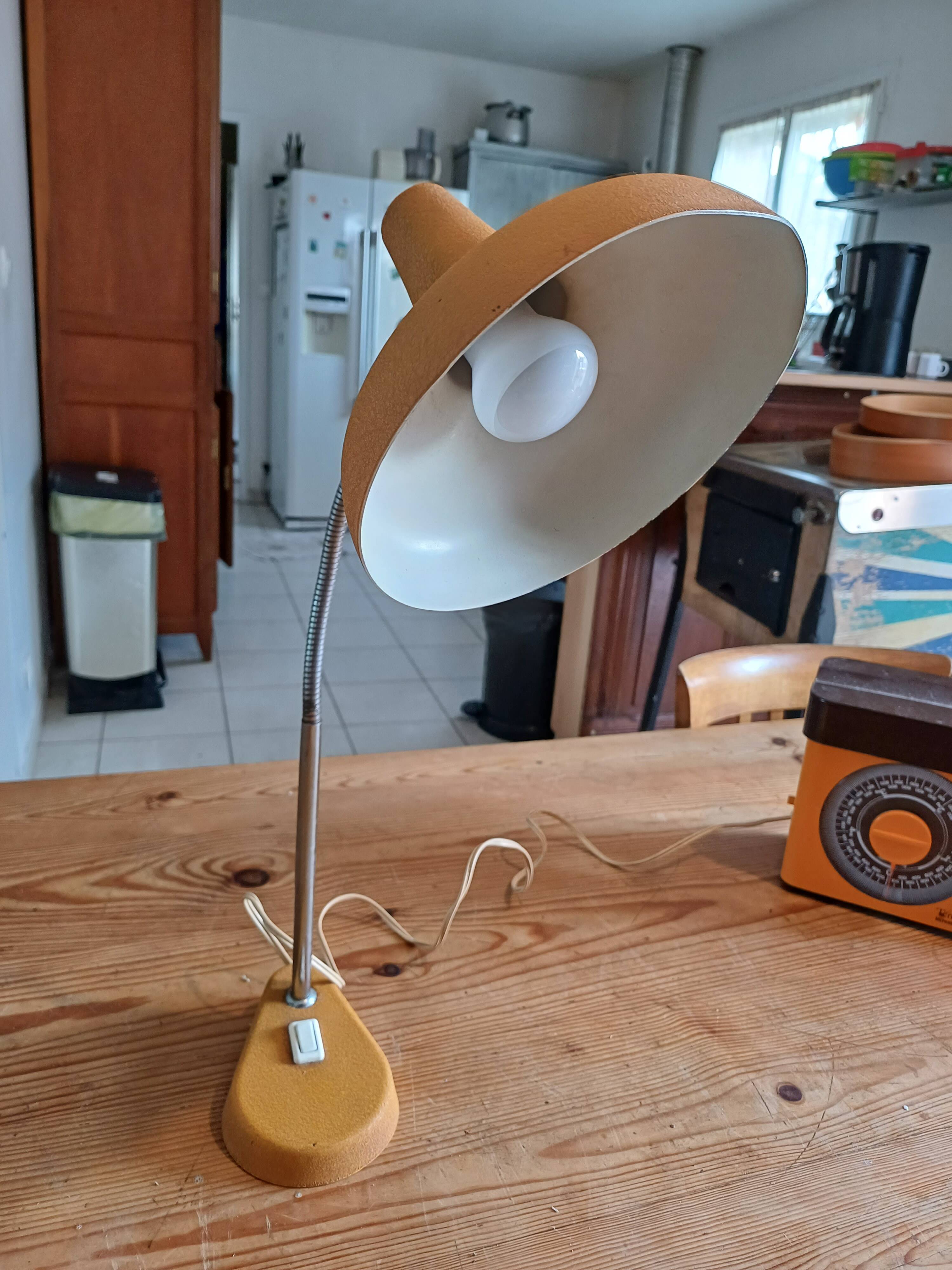 Vintage 60s Lamp Orange Metal