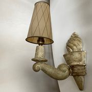 Pair of Arlus torchlight wall light in art deco plaster 1950