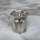 Set of 3 small silver 970 sterling cups with enamelled flags from the 20th century.
