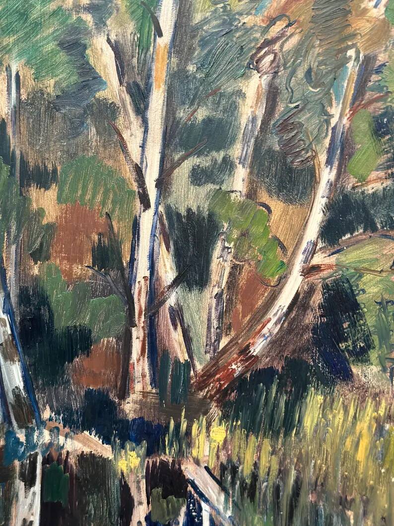 Original Swedish Oil on Panel – “Forest” by Arvid Herbert