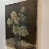Oil on canvas bouquet of flowers 20th century