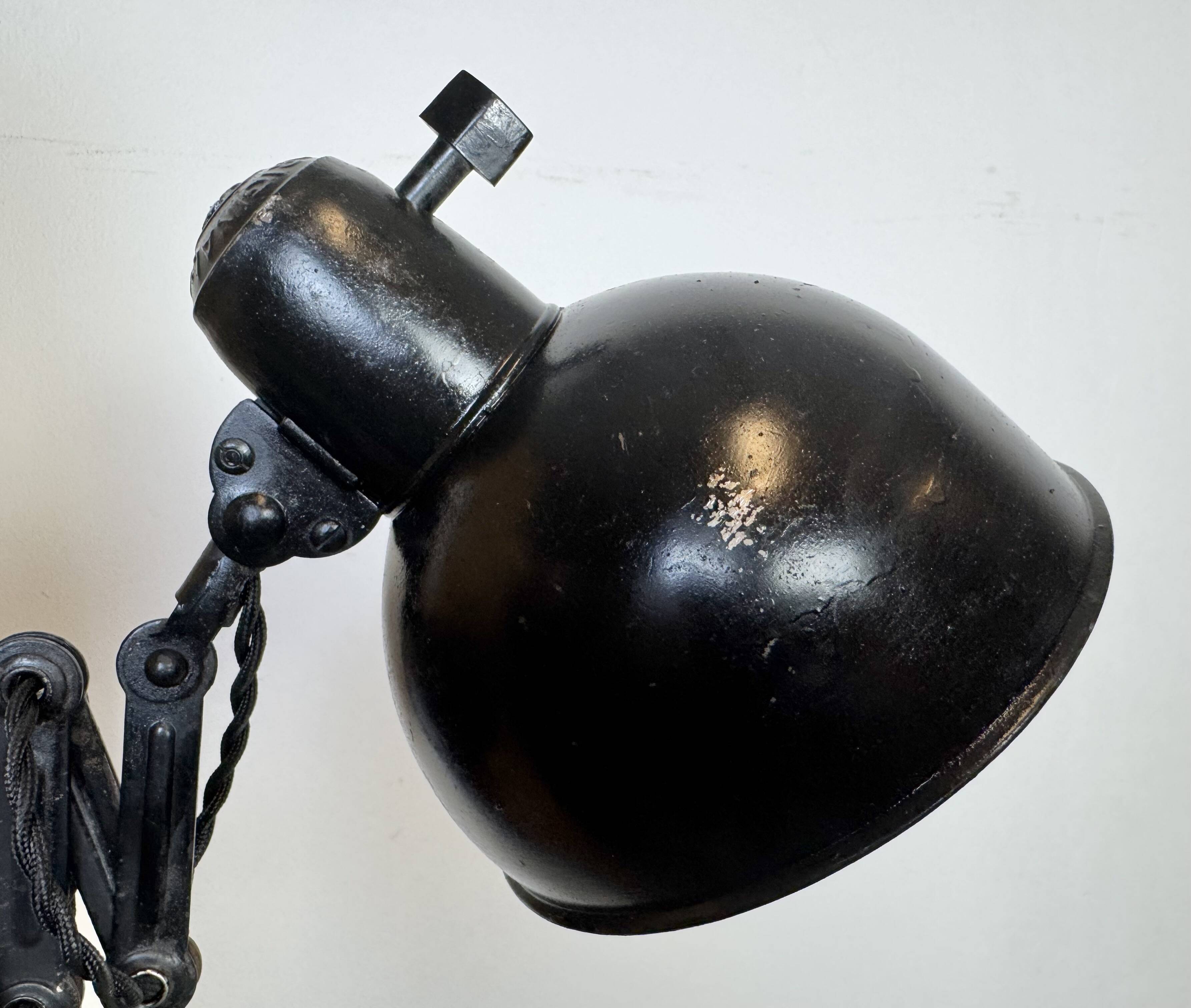 Black Industrial Bauhaus Scissor Wall Lamp from Kaiser Idell, 1930s