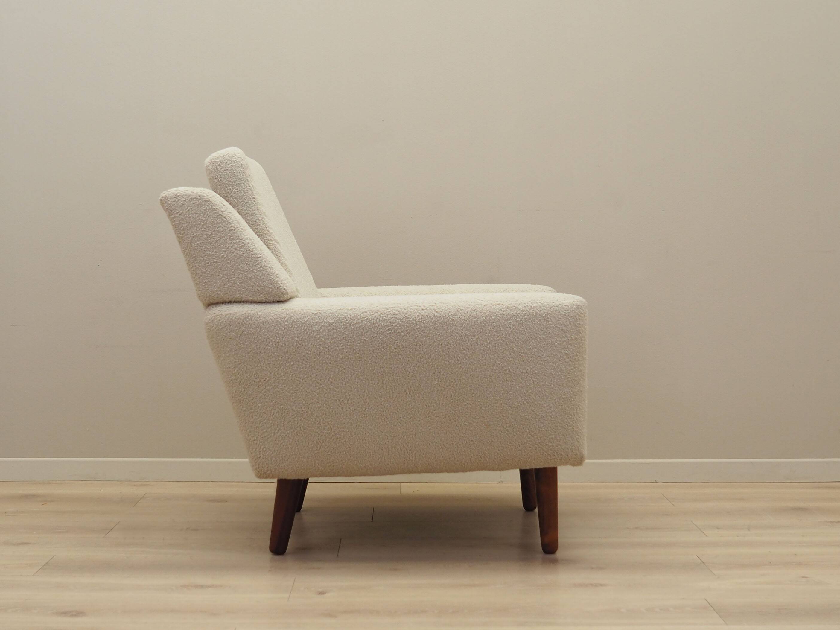 Cream armchair, Danish design, 1970s, production: Denmark