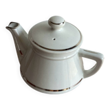 Antique porcelain coffee pot with stamped fire