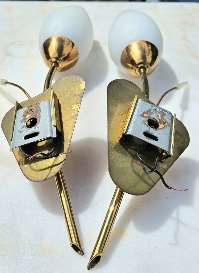 Pair of vintage wall lights attributed to maison arlus