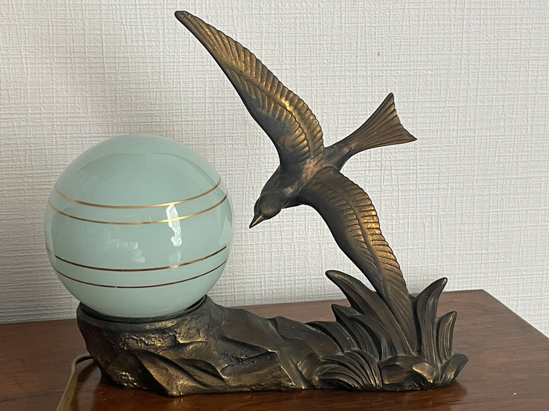 Art Deco night light circa 1930 swallow/seagull