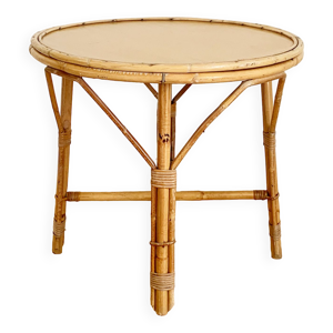 Table basse vintage en - rotin