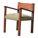 French modernist armchair in wood and green velvet, 1950s