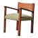 French modernist armchair in wood and green velvet, 1950s