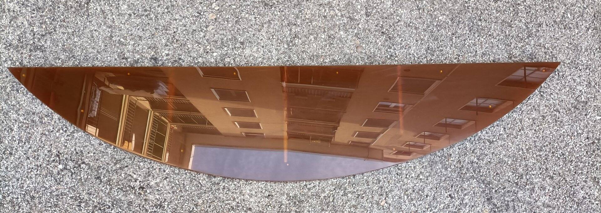 Étagère de console en verre acrylique orange, années 1970
