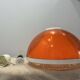 Lampe suspendue en acrylique orange Dijkstra, années 1970