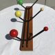 Black metal coat holder 6 colored wood balls