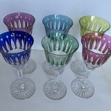 6 St Louis Tommy coloured wine glasses