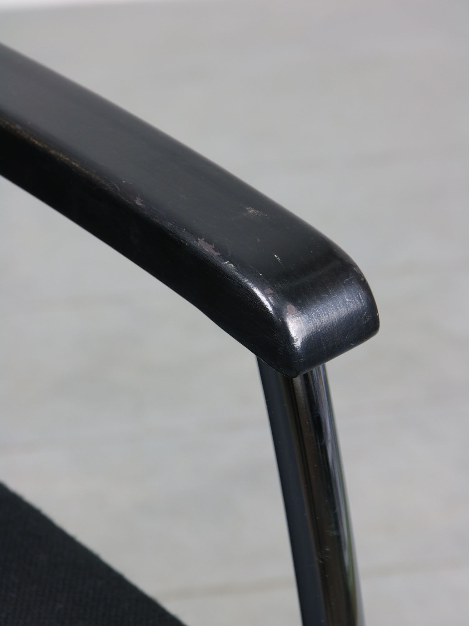 Vintage black fabric bauhaus office chair, 90s