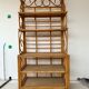 Vintage curved rattan shelf cabinet from the 60s
