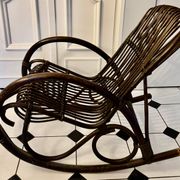 Bamboo and rattan rocking chair