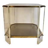 Coffee table 70s plexiglas / smoked glass
