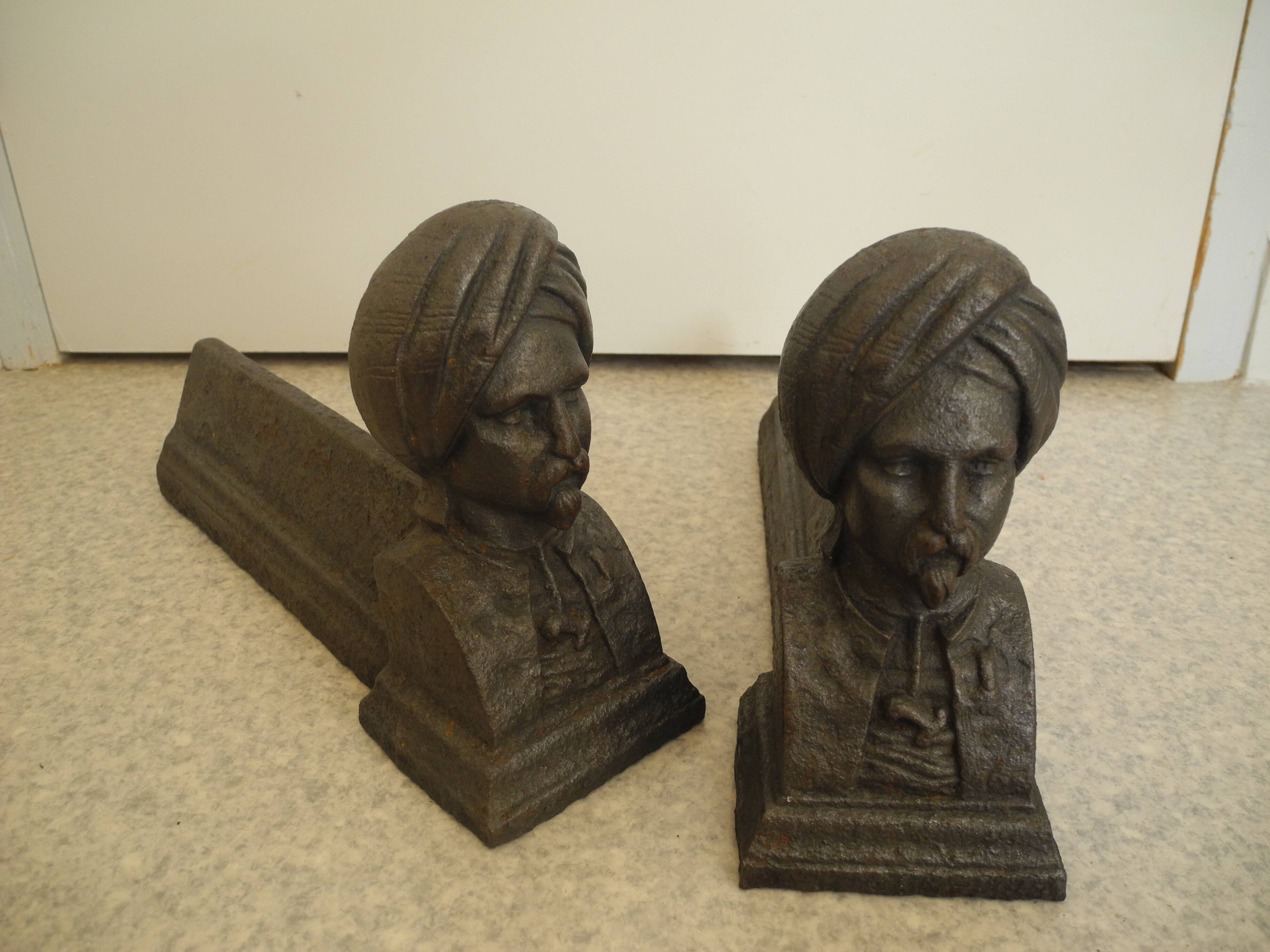 antique cast iron andirons orientalist decor cast iron fireplace andirons