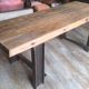 Ancien établi plateau bois piétement UPN