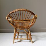 Chair rattan vintage child shell