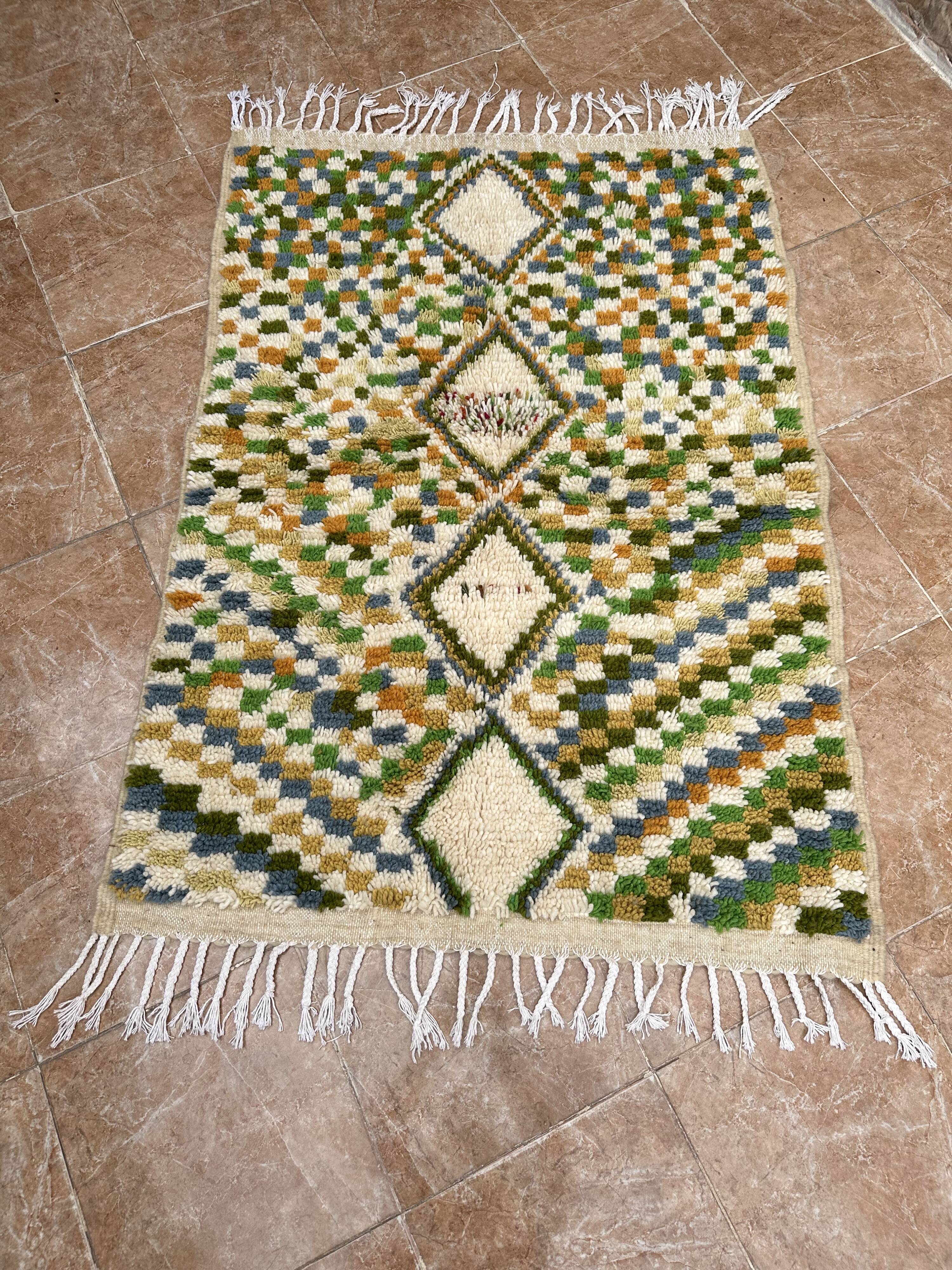 Small Moroccan Azilal rug, authentic vintage Moroccan Berber rug