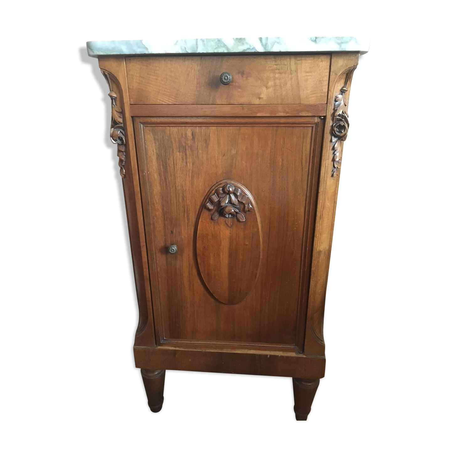 Louis Philippe nightstand with marble