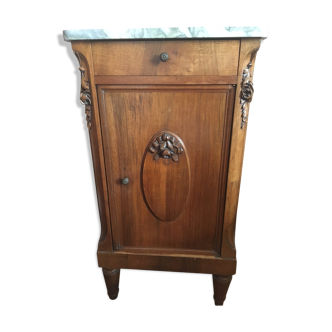 Table de chevet Louis Philippe avec marbre