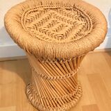 Small bamboo and rope tabouret
