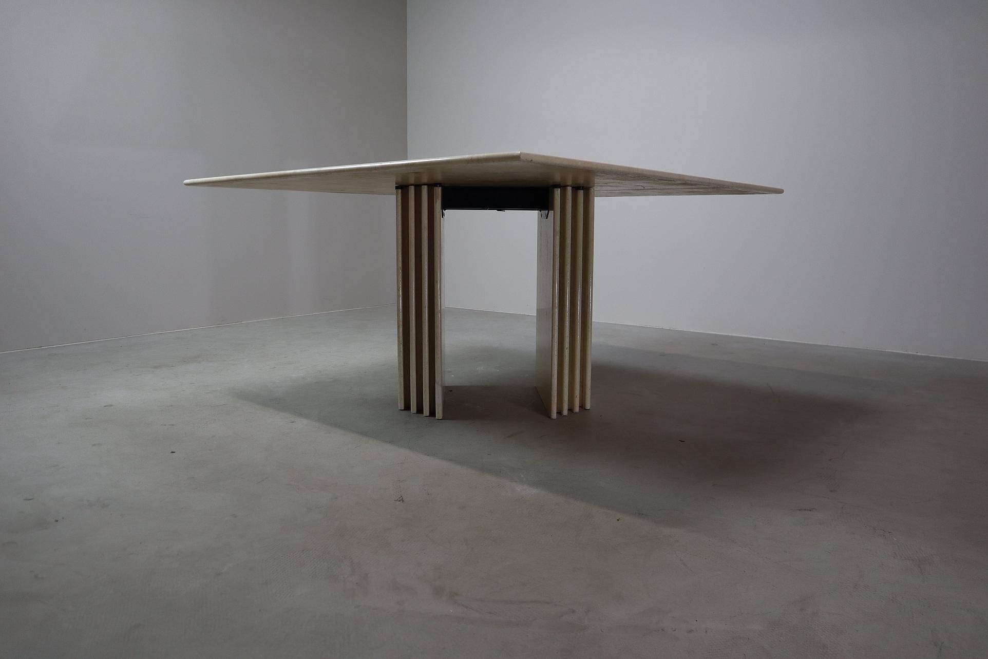 Travertine dining table, Italy 1960s