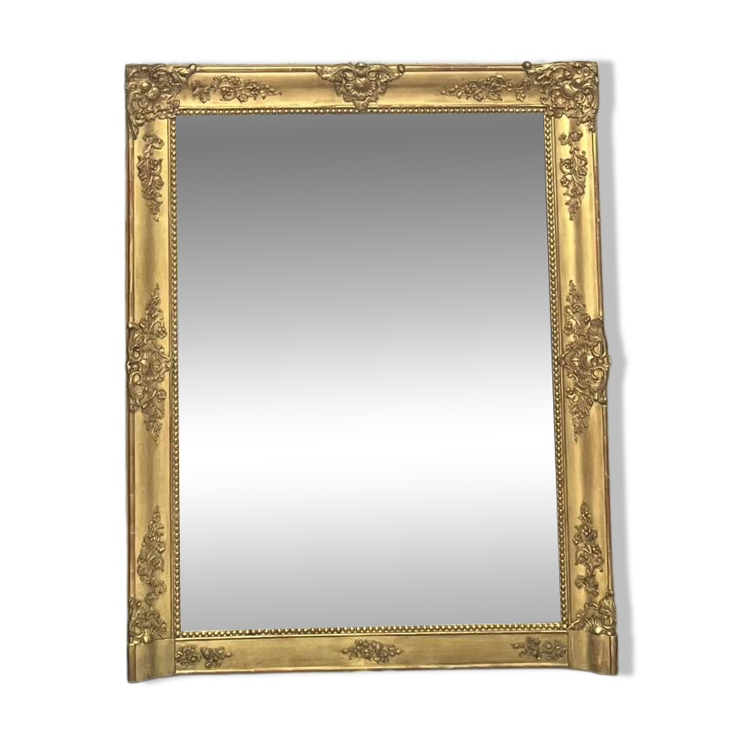 Miroir de cheminée époque Empire 128/102,5cm, trumeau, glace mercure