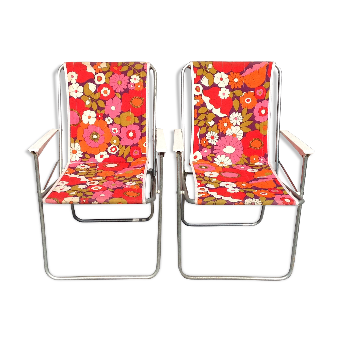 Paire de chaises pliantes vintage
