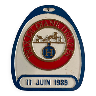 Hermès metal plate in stirrup shape Prix de Diane 1989