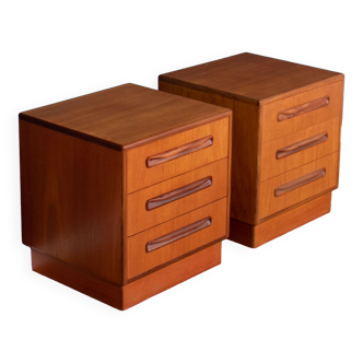 Pair of retro teak 1960s g plan fresco bedside cabinets by victor wilkins