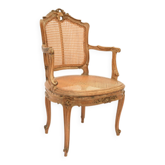 Canned armchair Louis XV style