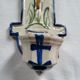 Old Faience Baptismal Font Enamelled Cross