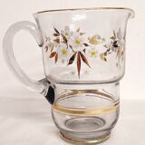 Jarra de cristal pintada a mano. Spain, 1950s.