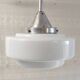 Suspension style Bauhaus globe opaline XL - années 30/40