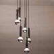 Large mid-century cascade chandelier in chrome