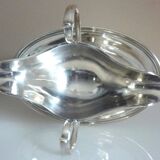 Large gravy boat on its frame, silver metal Cailar Bayard, 19th century