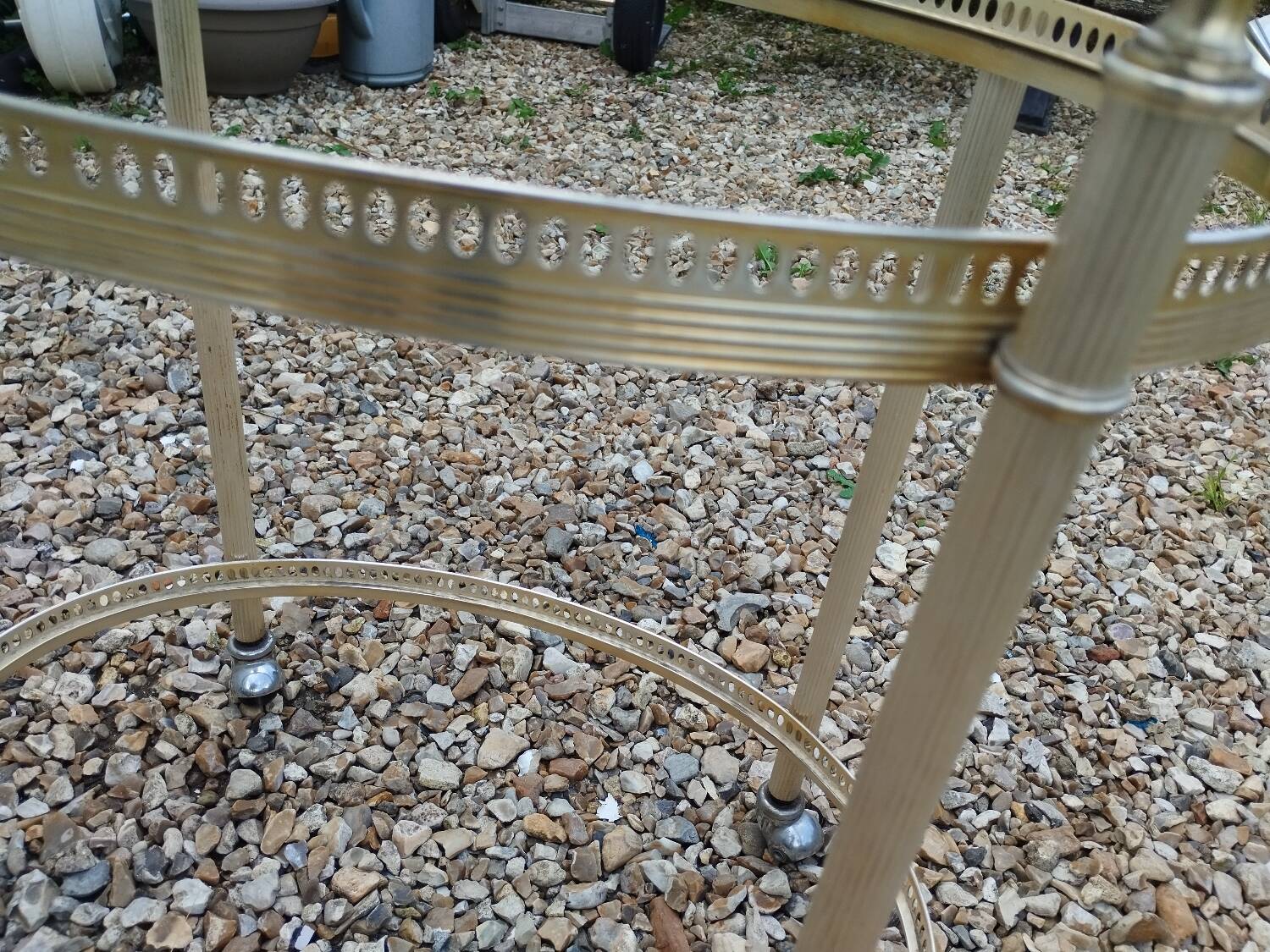 Old vintage rolling serving table