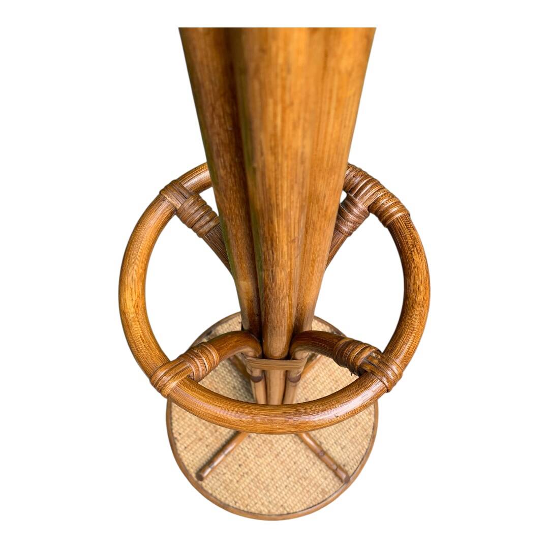 Perroquet portemanteau en rotin vintage 1970