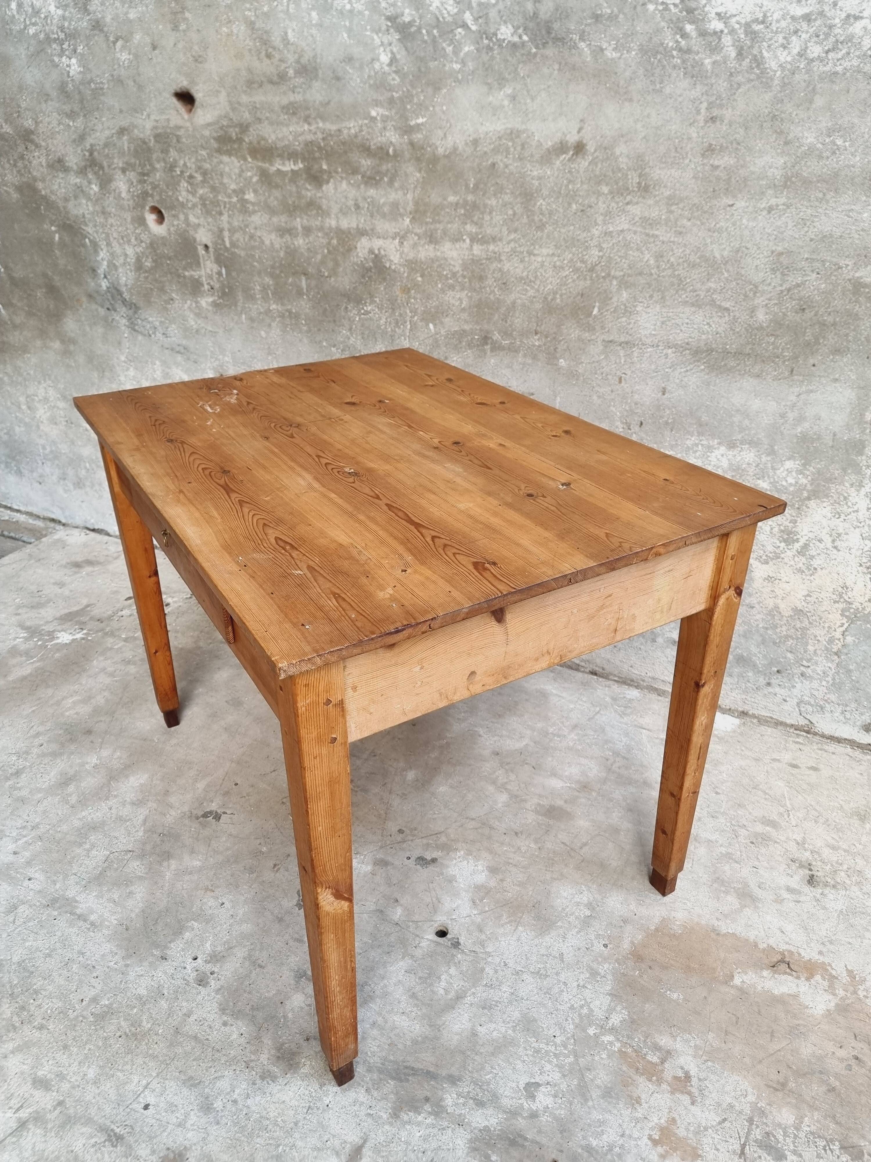 Old table desk kitchen table pine wood