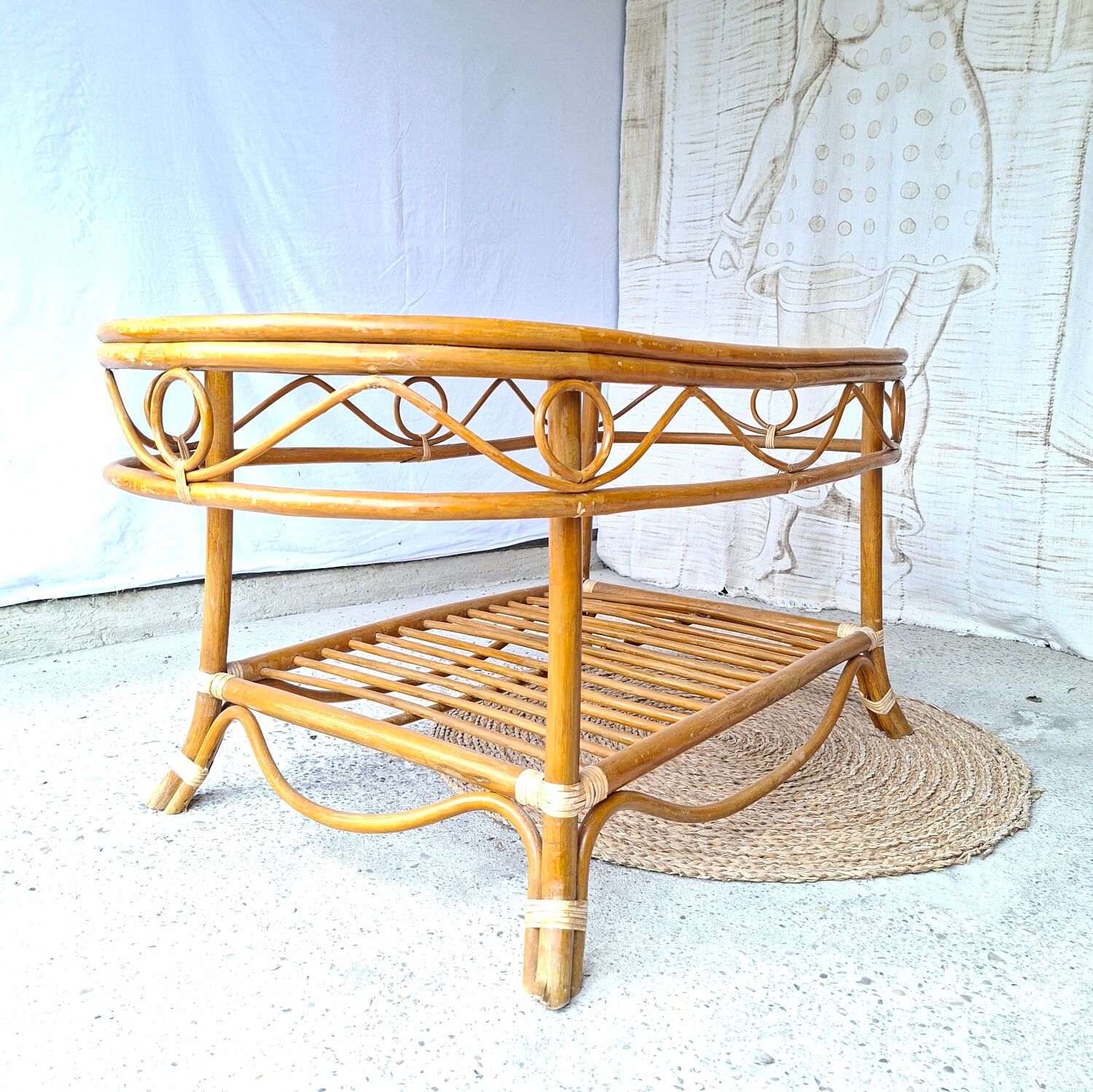 Rattan coffee table