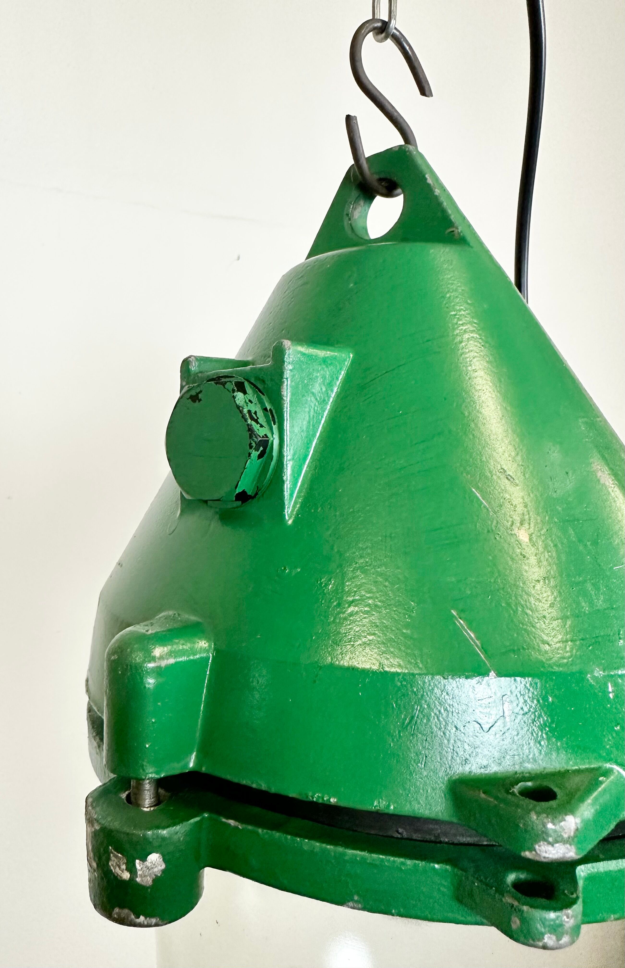 Green Industrial Cast Aluminium Explosion Proof Lamp, 1970s